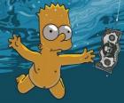 Bart Simpson υποβρύχια για να πάρει ένα εισιτήριο από ένα γάντζο